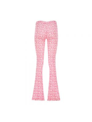 Pantalones de terciopelo‏‏‎ con estampado Versace rosa