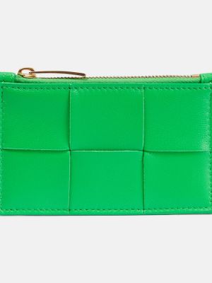 Kožená peněženka Bottega Veneta zelená