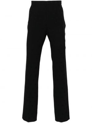 Ravne hlače s potiskom z zvezdico Balmain črna