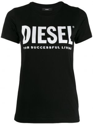 Camiseta con estampado Diesel negro