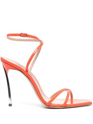Sandale din piele Casadei portocaliu