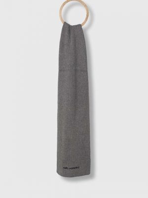 Меланжов вълнен шал с принт Karl Lagerfeld сиво
