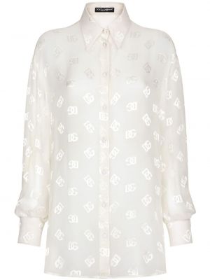 Жакардова риза Dolce & Gabbana бяло