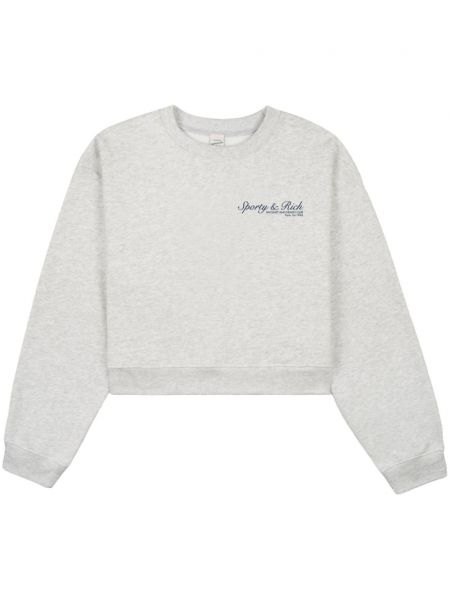 Sweatshirt aus baumwoll mit print Sporty & Rich grau