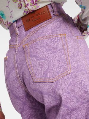 Zvonové džíny s potiskem Etro fialové