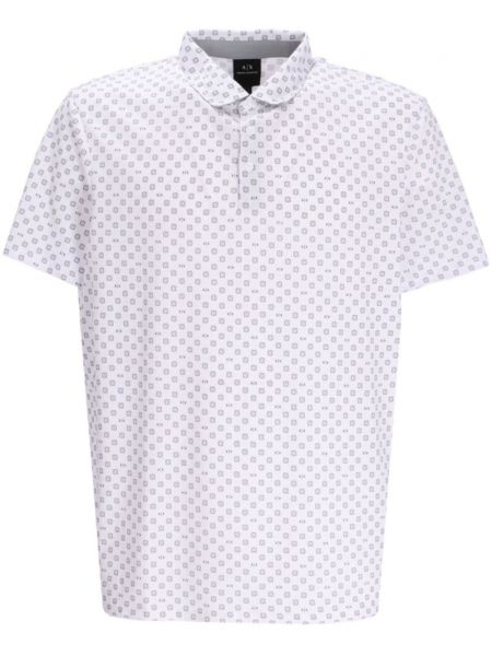 Kokvilnas polo krekls ar apdruku Armani Exchange balts