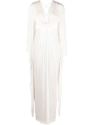 Πλισέ κοκτέιλ φόρεμα ντραπέ Maria Lucia Hohan λευκό