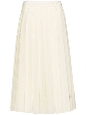 Plisované midi sukně Prada bílé