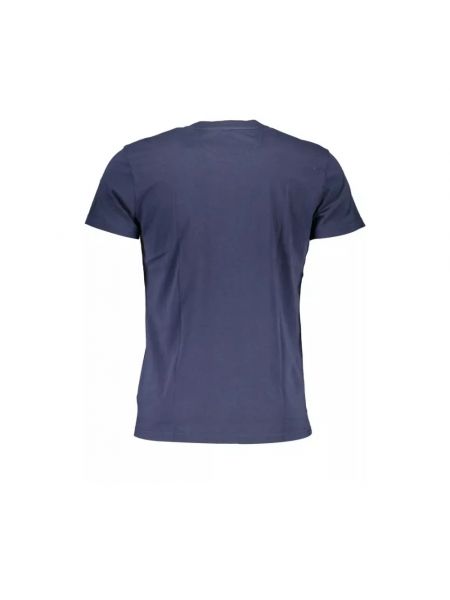 T-shirt mit stickerei aus baumwoll mit kurzen ärmeln La Martina blau