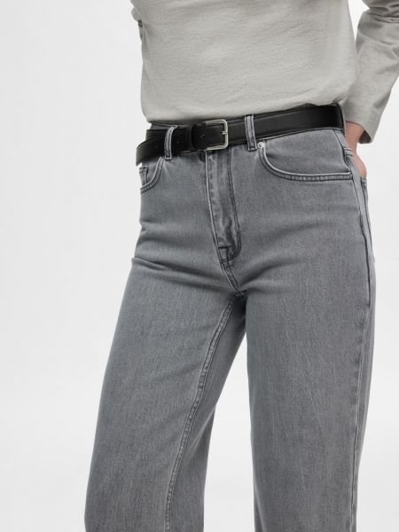 Pantalon large Selected Femme gris