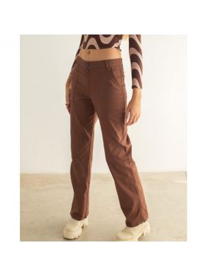 Pantalones rectos con bolsillos The-are marrón