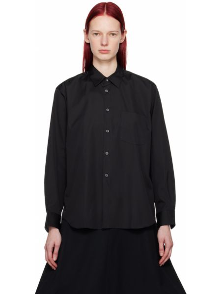 Черная рубашка с раздвинутым воротником Comme Des Garcons