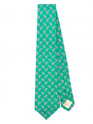 Lininis šilkinis kaklaraištis su lankeliu Polo Ralph Lauren žalia