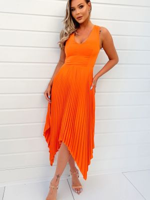 Оранжевая юбка миди с v-образным вырезом Ax Paris