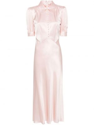 Копринена рокля Alessandra Rich розово