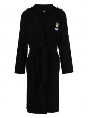 Памучен халат Moschino черно