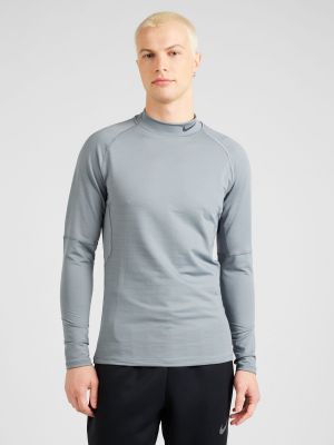 T-shirt a maniche lunghe in maglia Nike grigio