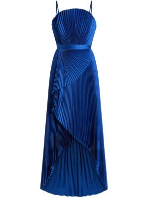 Plisované večerní šaty s vysokým pasem Semsem modré