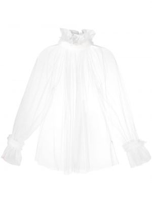 Блуза с волани от тюл Styland бяло