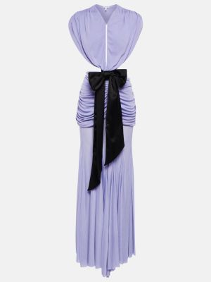 Sukienka długa z dżerseju Loewe fioletowa