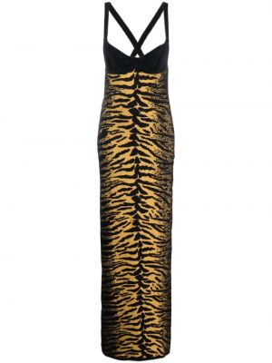 Zebra mintás estélyi ruha Gcds fekete