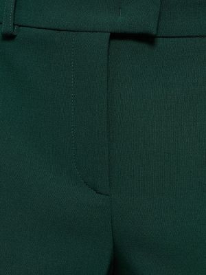 Krepové vlnené nohavice Michael Kors Collection zelená