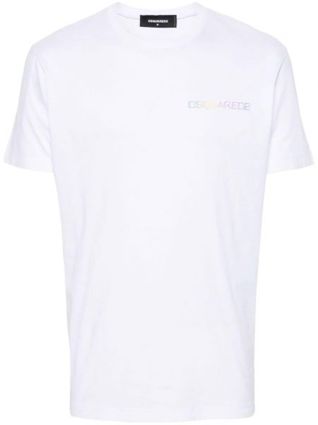 T-shirt aus baumwoll mit print Dsquared2 weiß