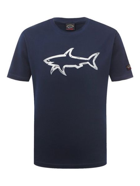 Хлопковая футболка Paul&shark синяя