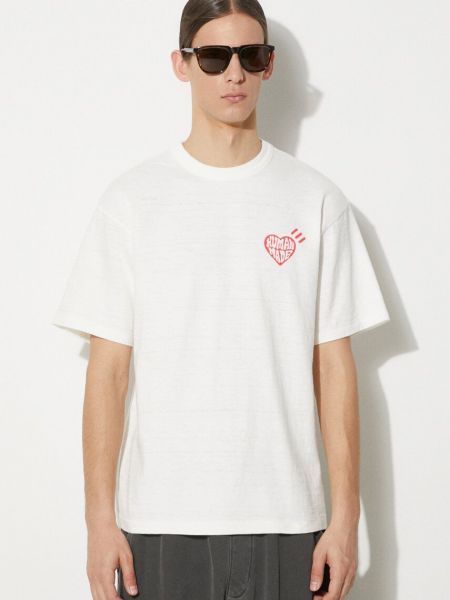 Koszulka bawełniana z nadrukiem Human Made biała