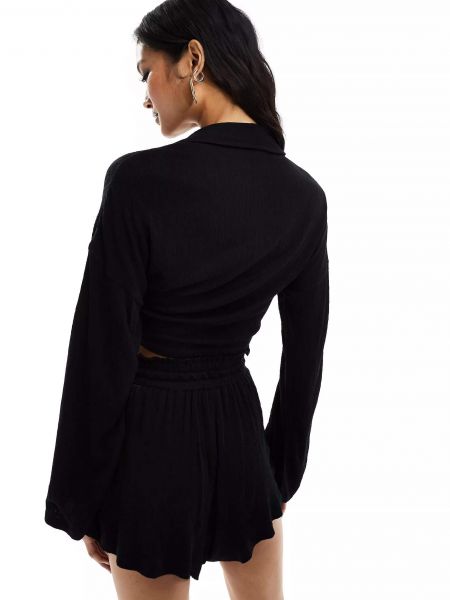 Рубашка с длинным рукавом Asos Design черная