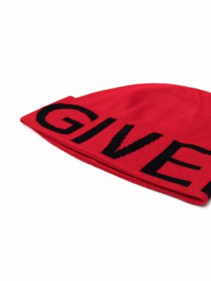 Haftowana czapka Givenchy czerwona
