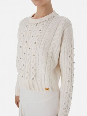 Пуловер Elisabetta Franchi белый