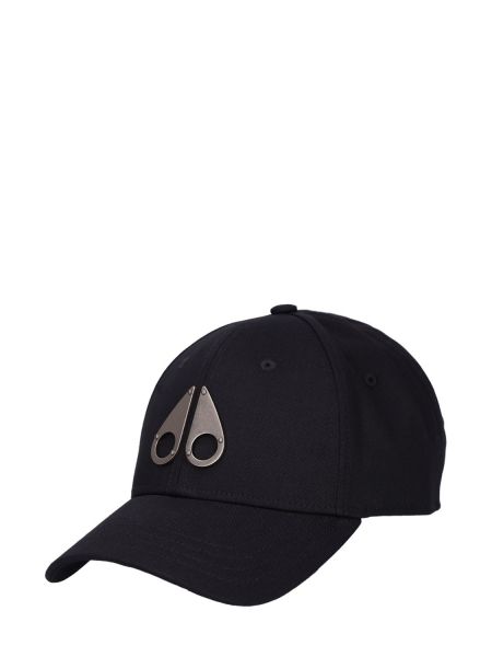 Gorra de algodón Moose Knuckles negro