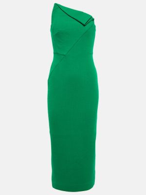 Sukienka midi wełniana Roland Mouret zielona