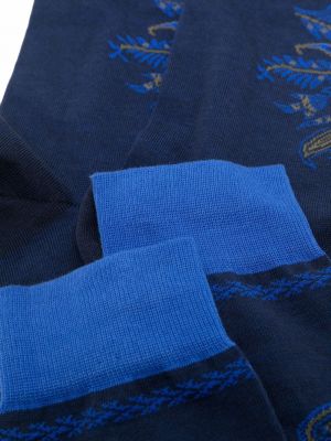 Calcetines de cachemir de punto con estampado de cachemira Etro azul