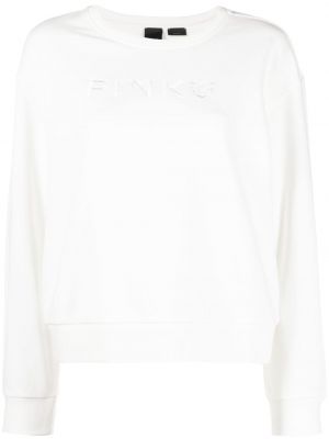 Sweatshirt mit stickerei aus baumwoll Pinko weiß