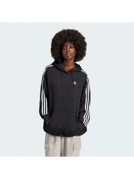 Bluza z kapturem w paski oversize Adidas Originals czarna