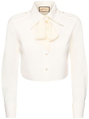 Bavlnená košeľa s mašľou Gucci
