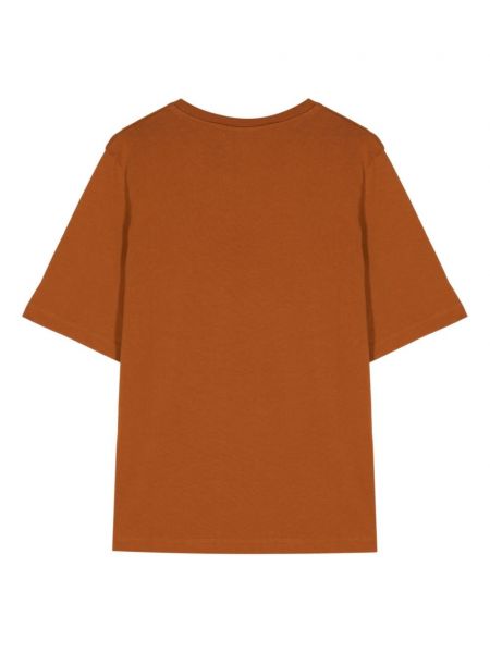 Gėlėtas medvilninis marškinėliai Maison Kitsuné ruda