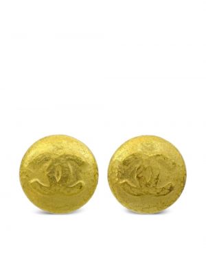 Náušnice na gombíky Chanel Pre-owned zlatá