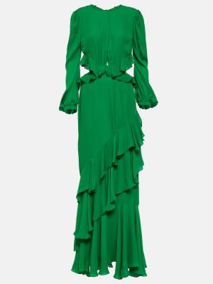 Μεταξωτή μάξι φόρεμα Johanna Ortiz πράσινο