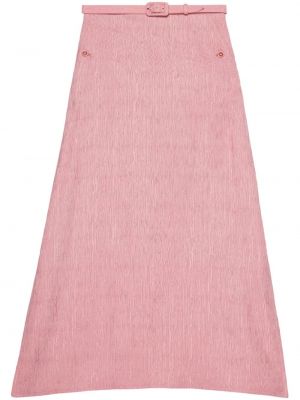 Μεταξωτή μάλλινη φούστα Gucci ροζ