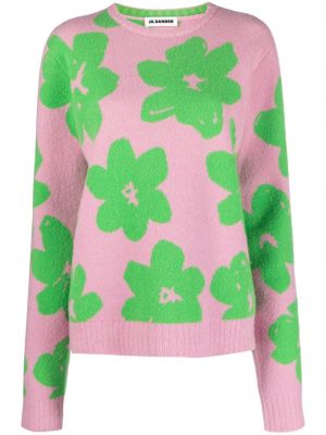 Volneni pulover s cvetličnim vzorcem Jil Sander