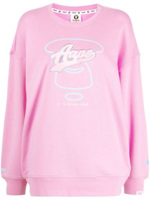 Sweatshirt mit stickerei aus baumwoll Aape By *a Bathing Ape® pink