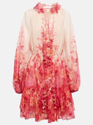 Květinové šaty Zimmermann růžové