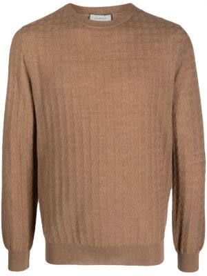 Dzianinowy sweter wełniany Canali brązowy