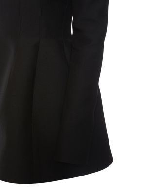 Krepové hodvábne vlnené mini šaty Valentino čierna