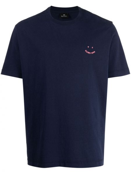 T-shirt mit stickerei aus baumwoll Ps Paul Smith blau