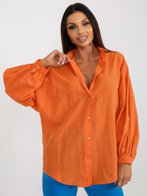 Marškiniai oversize Fashionhunters oranžinė