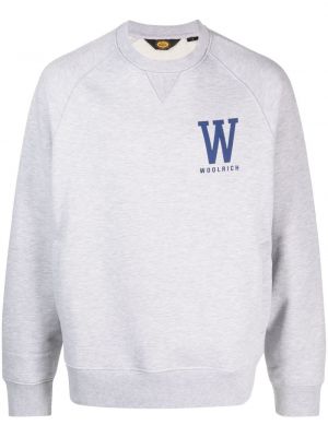 Sweatshirt aus baumwoll mit print Woolrich grau